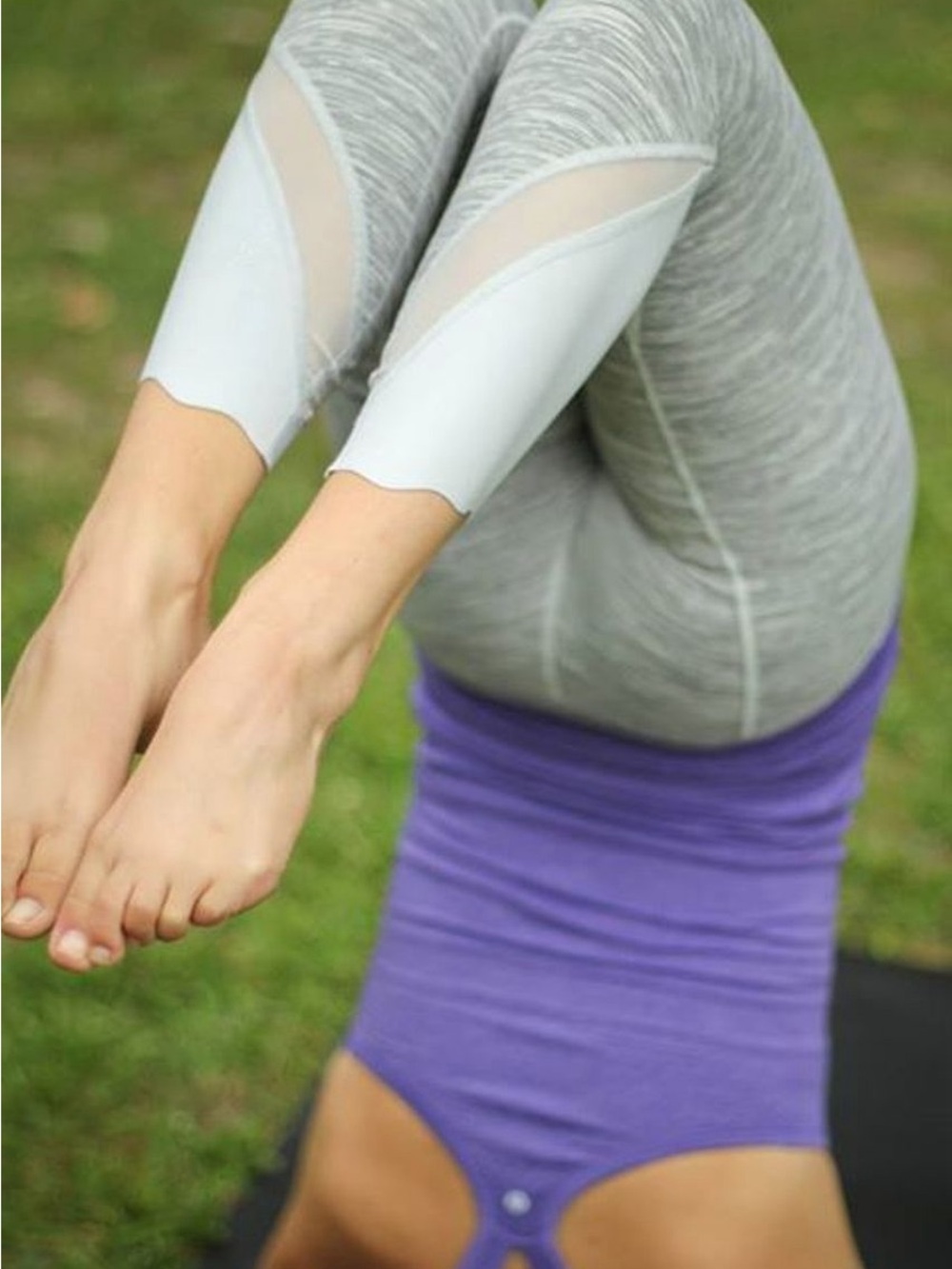 Lululemon Wunder Under Crop II Roll Down Scallop Mesh Space Dye 6